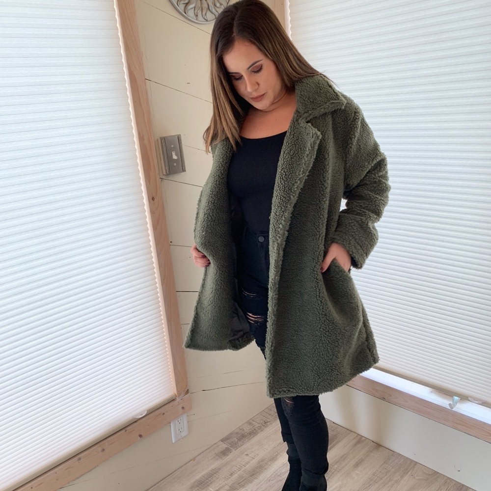 Green Teddy Coat